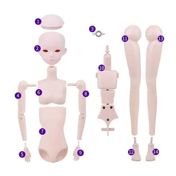 1 / Женское кукольное тело с головой, полный набор мягких бедер, 23 сустава - Способна принимать множество поз, подходит для ночной Лолиты