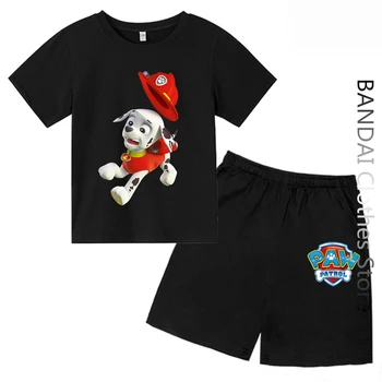 Детская одежда PAW Patrol, хлопковая футболка с короткими рукавами и мультяшным принтом для мужчин и женщин, летняя одежда для малышей, одежда для мальчиков и девочек