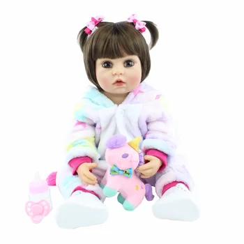 55 см Reborn Baby Doll Игрушка Полный Силиконовый Виниловый Корпус Водонепроницаемый 22-Дюймовый Новорожденный Малыш Купать Игрушку Детям Подарок На День Рождения