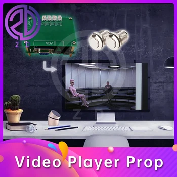 Реквизит для видеоплеера, комната побега из реальной жизни, нажимайте металлические кнопки, чтобы получить подсказку видео ZD escape game prop