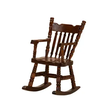 Миниатюрное кресло-качалка 1: 12 Микро Пейзаж Крошечная модель, Имитирующая сцену жизни, Мебель для домашнего Кукольного домика, Украшение Деревянного стула