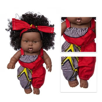 Красный Костюм Новые Детские Африканские Куклы Pop Reborn Silico Bathrobre Vny 20 см Born Poupee Boneca Детские Мягкие Игрушки Для Девочек