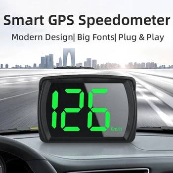 Универсальный Автомобильный HUD Головной Дисплей Цифровой GPS Спидометр Большим Шрифтом Измеритель Скорости КМЧ для Всех Автомобилей Подключи и Играй Автомобильные Аксессуары