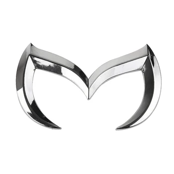 Серебряный логотип Evil M, Эмблема, значок, Наклейка для Mazda, все модели кузова, наклейка на задний багажник, Наклейка, Табличка с именем, Аксессуары для декора