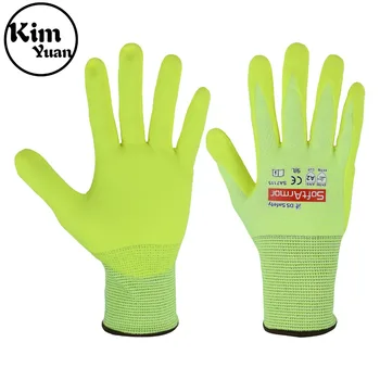 Рабочие перчатки из нейлона KIM YUAN с технологией Micro Foam и лайкровой подкладкой, рабочие перчатки с нитриловым покрытием, мужские тонкие рабочие перчатки