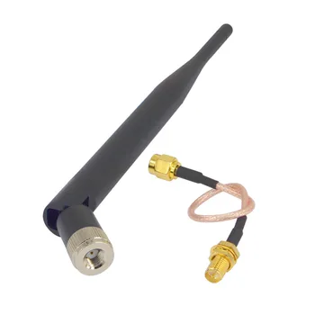 2,4 ГГц 5dBi 802.11b/g WiFi Антенна Антенна RP-SMA Штекер + SMA штекер к RP SMA женский кабель с косичкой RG316 15 см