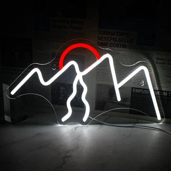 Пейзаж вулкана Ineonlife Неоновая вывеска с подсветкой Светодиодная вывеска Silent Hill Party Lights Фон дома Декоративный логотип на стене