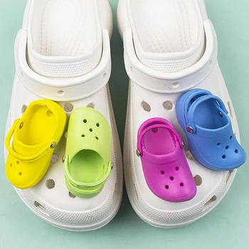 Мини-имитация Крокодиловых сабо, брелоки для обуви, Мультяшные разноцветные Забавные Аксессуары для обуви