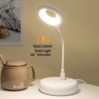 Умная голосовая USB-лампа для чтения 5 В Супер яркая светодиодная лампа для Power Bank ПК Ноутбук