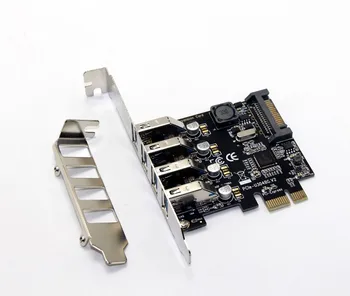 4 Порта USB 3.0 5 Гбит/с Адаптер для карты PCI-Express X1 с поддержкой низкопрофильного кронштейна