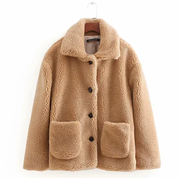 Пальто из искусственной овчины, женское зимнее теплое пальто 2019, новые поступления, верхняя одежда, пальто, женская зима 2019, модные женские пальто из овчины FF1421