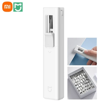Оригинальная ручная машинка для стрижки бумаги Xiaomi Mijia со 168 заправками Металлический толкатель Степлер Скрепки для документов Канцелярские принадлежности