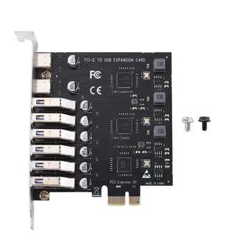 Портативная настольная плата расширения USB 3.2 8-портовая карта адаптера SATA Pci-E к USB 3.2 Type C Riser Card Аксессуар