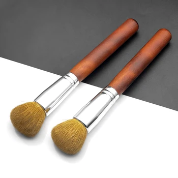 Кисточка для основы под макияж с деревянной ручкой из натуральных волос, косметический крем, кисти для контурного макияжа