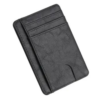 Тонкий кожаный бумажник с RFID-блокировкой, держатель для кредитных ID-карт, кошелек для денег для мужчин и женщин