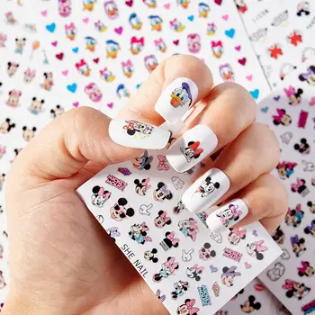 Слайдер из аниме Disney Микки и Минни, наклейки для ногтей с мультяшными персонажами, принадлежности для нейл-арта, наклейки для нейл-арта, украшения для ногтей