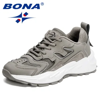 BONA 2023 Новые дизайнерские мужские кроссовки для ходьбы, классические кроссовки для бега, мужские легкие Удобные дышащие спортивные кроссовки