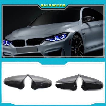 Чехлы для Зеркал заднего Вида BMW F80 M3 F82 F83 M4 2015-2018 ABS Углеродное Волокно Глянцевый Черный