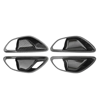 Накладка Крышки Чаши Дверной Ручки Автомобиля из Углеродного Волокна для Mercedes Benz C E GLC Class W205 X253 GLC260L E3000L C200L 2015-2021