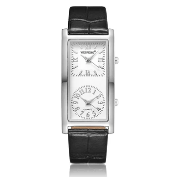 Женские минималистичные часы с двойным циферблатом и часовым поясом, женские модные элегантные наручные часы, кварцевые часы, кожаный ремешок Relogio Feminino