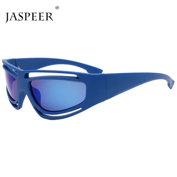 JASPEER Винтаж Y2K женщин Кошачий глаз полые модные солнцезащитные очки спорта на открытом воздухе вождения очки зеркало оттенки UV400 мужчины солнцезащитные очки 