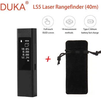 40 м Duka LS5 Лазерный Дальномер Высокой Точности С Полным Сенсорным OLED-экраном, Измеритель Расстояния, Мини Портативный Type-C, Зарядная Цифровая Линейка