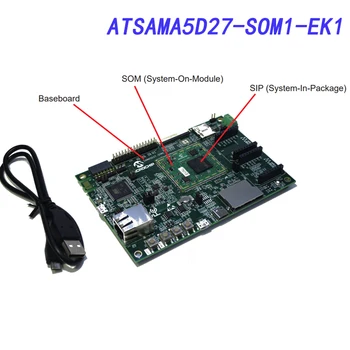 Комплект для разработки ATSAMA5D27-SOM1-EK1, SAMA5D27 SoM, 1 ГБ оперативной памяти, разъемы MicroBUS для платы Click