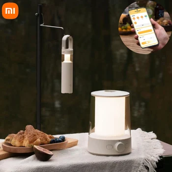 Смарт-лампа Xiaomi 2в1 для кемпинга Фонарик Отдельный дизайн с двойным освещением Перезаряжаемая Уличная лампа для палатки Bluetooth для приложения Mijia